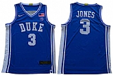 Duke Blue Devils 3 Tre Jones Blue College Basketball Jersey,baseball caps,new era cap wholesale,wholesale hats